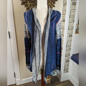 Billabong Lightweight Striped Asymmetrical Cardigan Size L